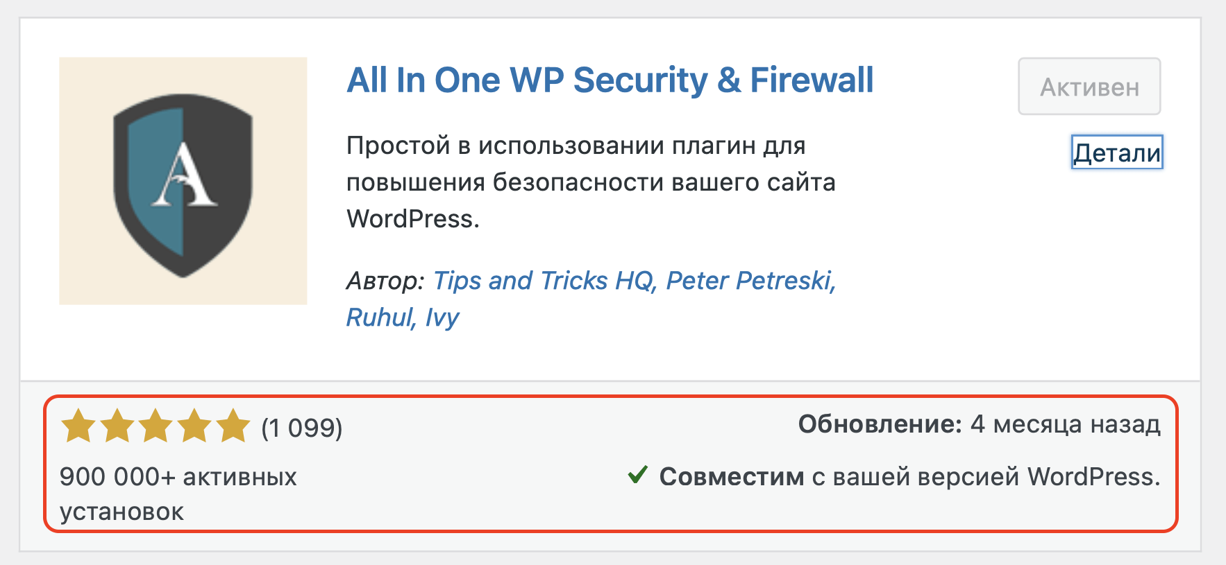 Характеристики плагина WordPress
